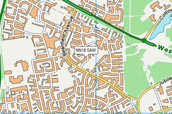 NN18 0AW map - OS VectorMap District (Ordnance Survey)