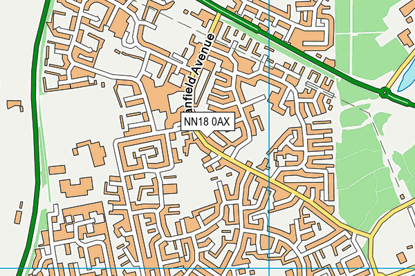 NN18 0AX map - OS VectorMap District (Ordnance Survey)