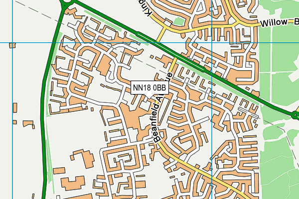 NN18 0BB map - OS VectorMap District (Ordnance Survey)