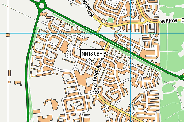 NN18 0BH map - OS VectorMap District (Ordnance Survey)