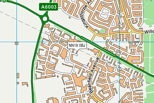 NN18 0BJ map - OS VectorMap District (Ordnance Survey)