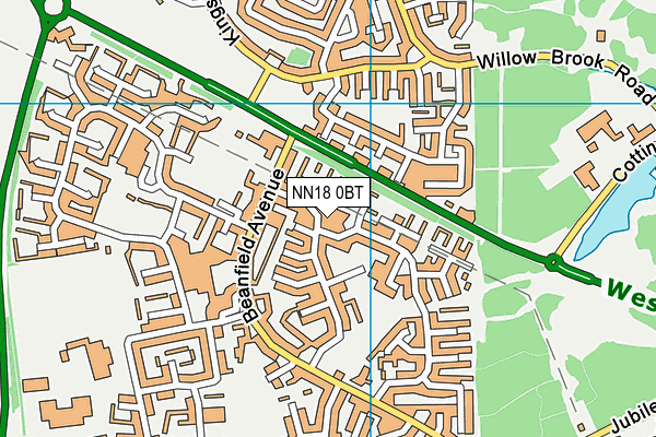 NN18 0BT map - OS VectorMap District (Ordnance Survey)