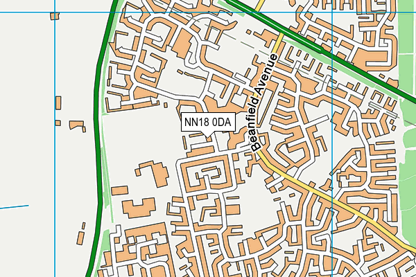 NN18 0DA map - OS VectorMap District (Ordnance Survey)