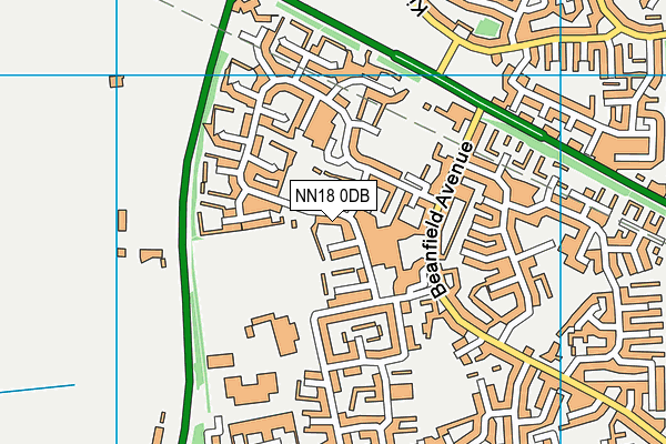 NN18 0DB map - OS VectorMap District (Ordnance Survey)