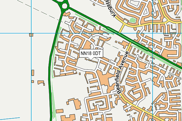NN18 0DT map - OS VectorMap District (Ordnance Survey)