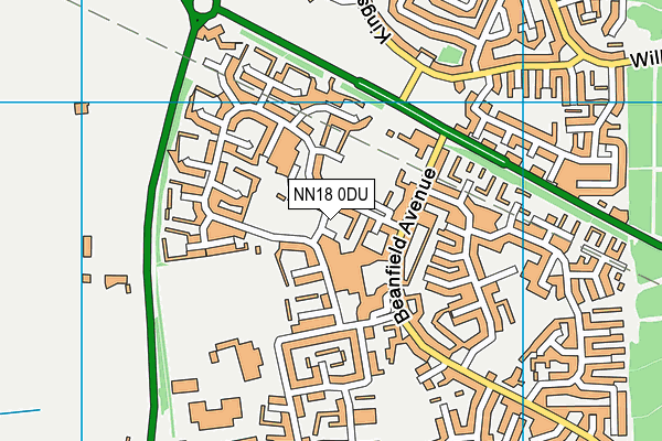 NN18 0DU map - OS VectorMap District (Ordnance Survey)