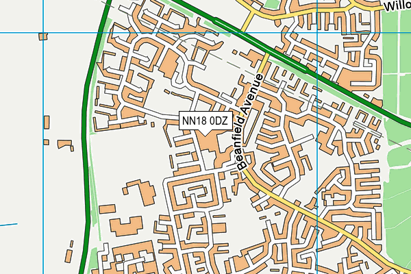 NN18 0DZ map - OS VectorMap District (Ordnance Survey)