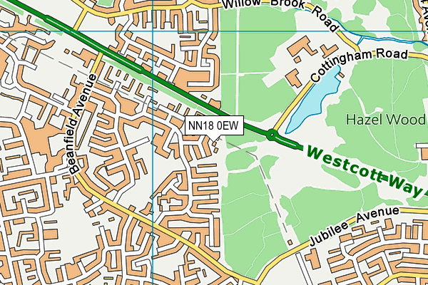 NN18 0EW map - OS VectorMap District (Ordnance Survey)