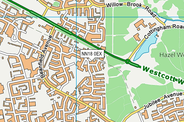 NN18 0EX map - OS VectorMap District (Ordnance Survey)