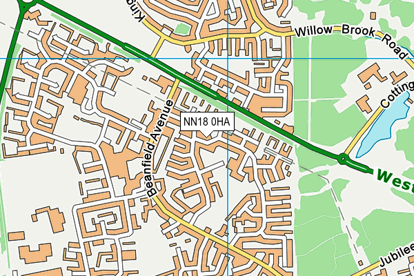 NN18 0HA map - OS VectorMap District (Ordnance Survey)