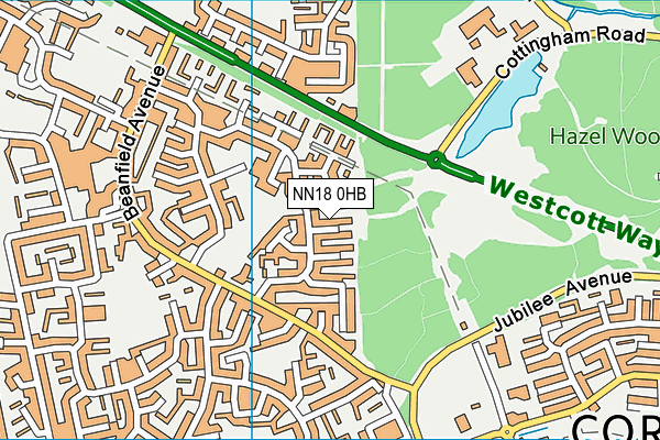 NN18 0HB map - OS VectorMap District (Ordnance Survey)