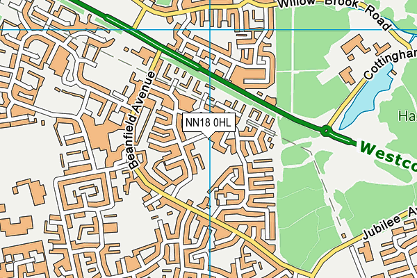 NN18 0HL map - OS VectorMap District (Ordnance Survey)