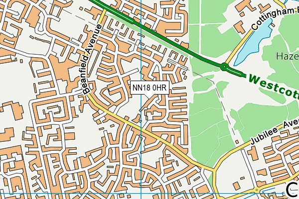 NN18 0HR map - OS VectorMap District (Ordnance Survey)