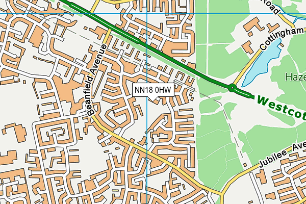 NN18 0HW map - OS VectorMap District (Ordnance Survey)