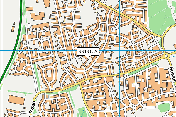 NN18 0JA map - OS VectorMap District (Ordnance Survey)