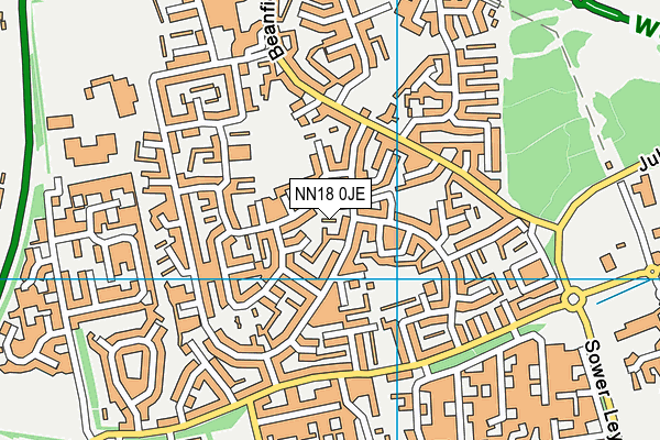 NN18 0JE map - OS VectorMap District (Ordnance Survey)