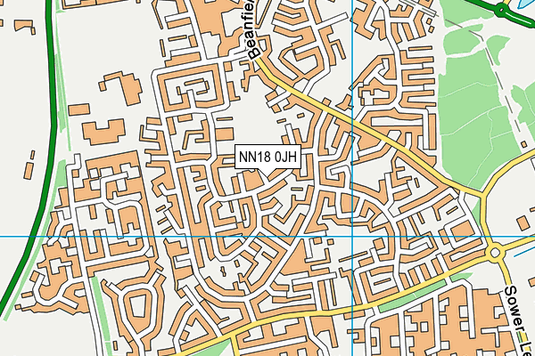 NN18 0JH map - OS VectorMap District (Ordnance Survey)
