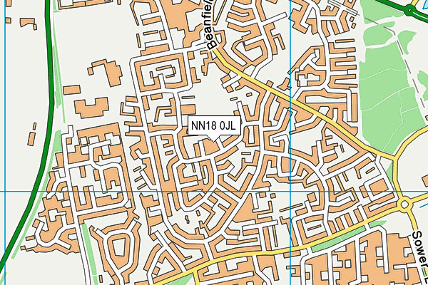 NN18 0JL map - OS VectorMap District (Ordnance Survey)