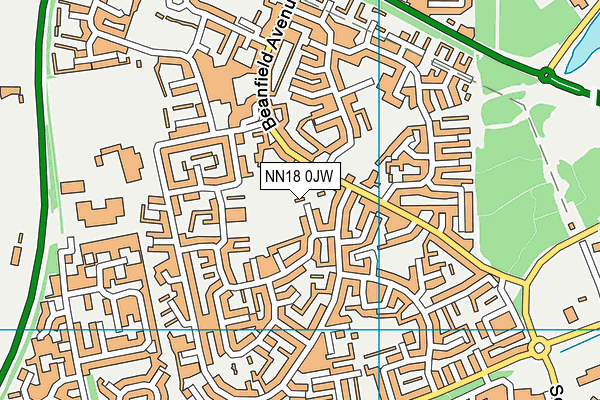 NN18 0JW map - OS VectorMap District (Ordnance Survey)