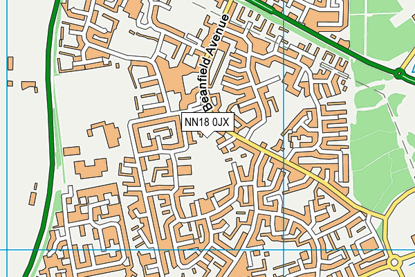 NN18 0JX map - OS VectorMap District (Ordnance Survey)