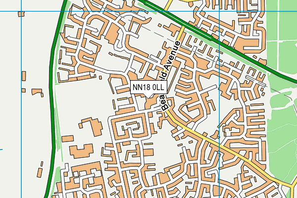 NN18 0LL map - OS VectorMap District (Ordnance Survey)