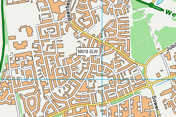 NN18 0LW map - OS VectorMap District (Ordnance Survey)