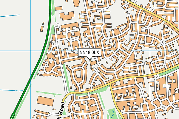 NN18 0LX map - OS VectorMap District (Ordnance Survey)