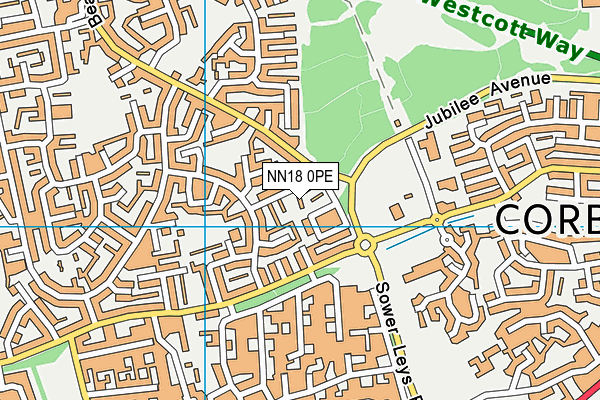 NN18 0PE map - OS VectorMap District (Ordnance Survey)