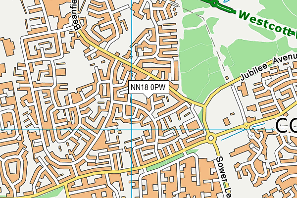 NN18 0PW map - OS VectorMap District (Ordnance Survey)