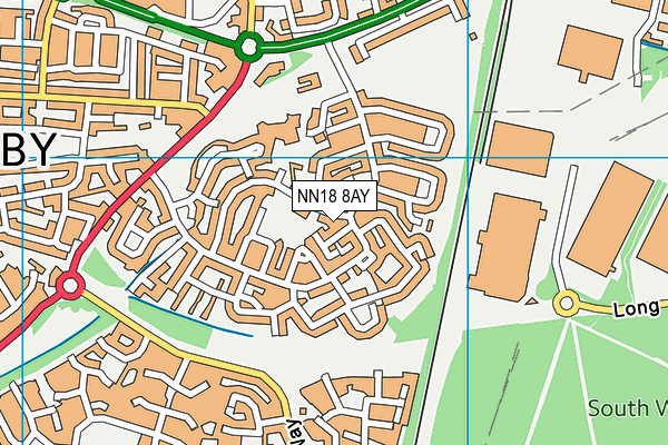 NN18 8AY map - OS VectorMap District (Ordnance Survey)