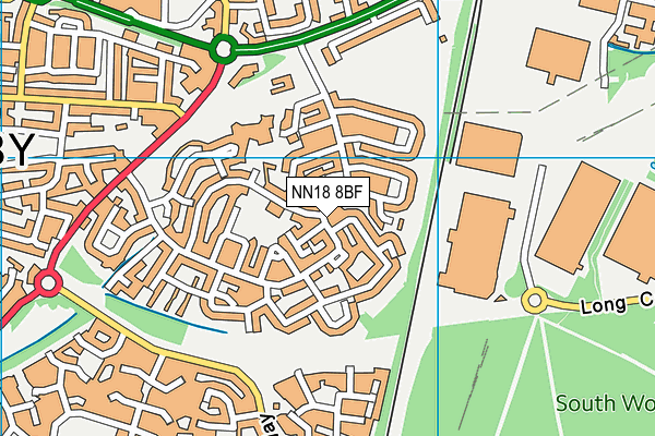 NN18 8BF map - OS VectorMap District (Ordnance Survey)