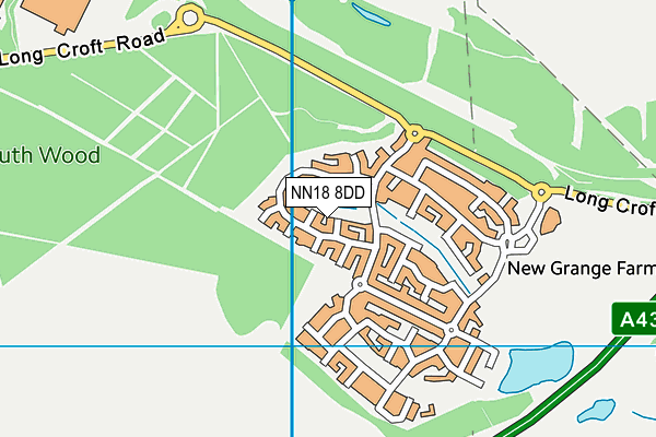 NN18 8DD map - OS VectorMap District (Ordnance Survey)
