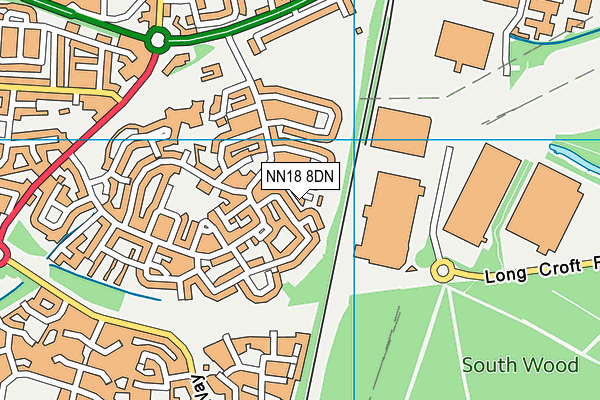 NN18 8DN map - OS VectorMap District (Ordnance Survey)