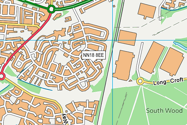 NN18 8EE map - OS VectorMap District (Ordnance Survey)