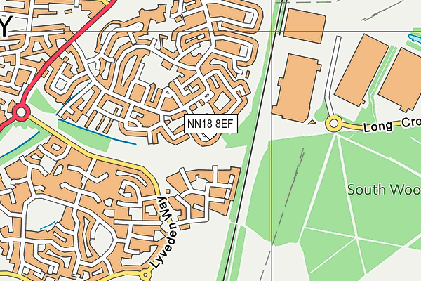 NN18 8EF map - OS VectorMap District (Ordnance Survey)