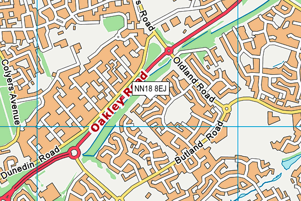 NN18 8EJ map - OS VectorMap District (Ordnance Survey)