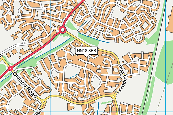 NN18 8FB map - OS VectorMap District (Ordnance Survey)