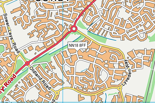 NN18 8FF map - OS VectorMap District (Ordnance Survey)