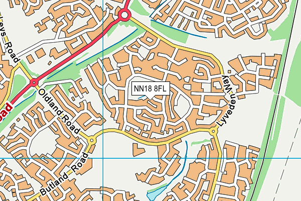 NN18 8FL map - OS VectorMap District (Ordnance Survey)