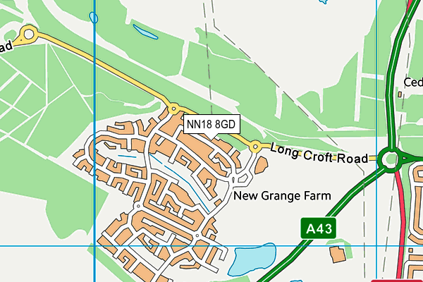 NN18 8GD map - OS VectorMap District (Ordnance Survey)