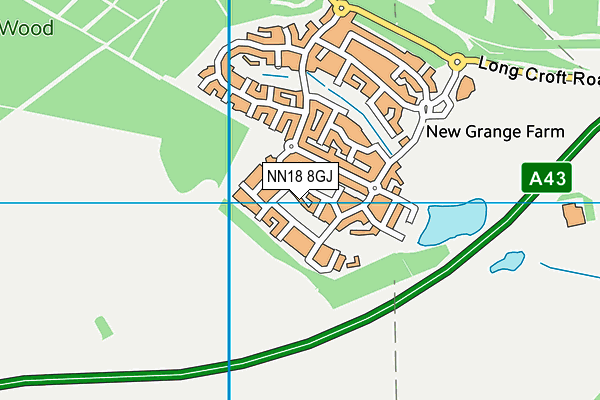 NN18 8GJ map - OS VectorMap District (Ordnance Survey)