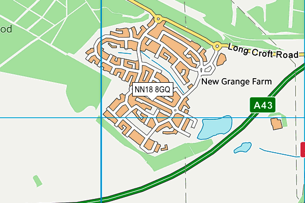 NN18 8GQ map - OS VectorMap District (Ordnance Survey)