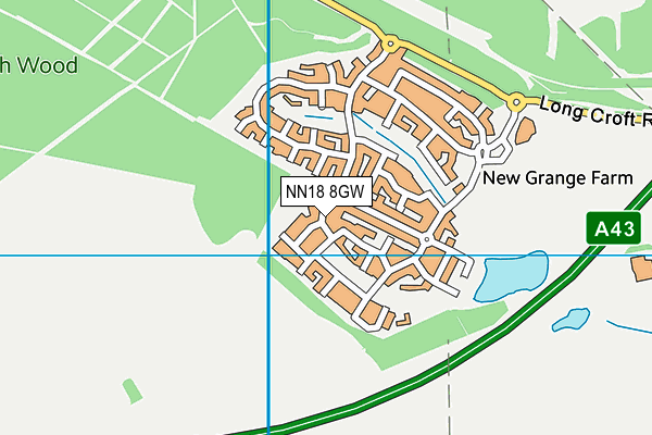 NN18 8GW map - OS VectorMap District (Ordnance Survey)