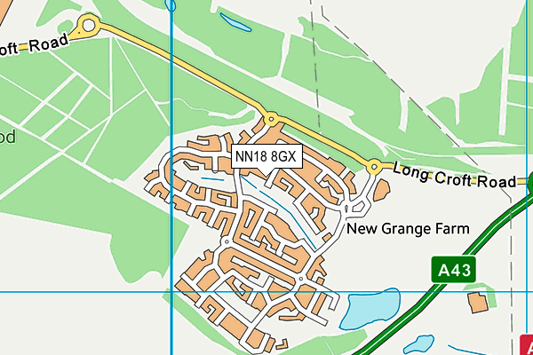 NN18 8GX map - OS VectorMap District (Ordnance Survey)
