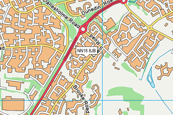 NN18 8JB map - OS VectorMap District (Ordnance Survey)