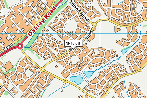 NN18 8JF map - OS VectorMap District (Ordnance Survey)