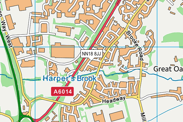 NN18 8JJ map - OS VectorMap District (Ordnance Survey)