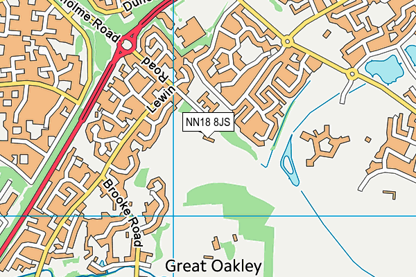 Great Oakley Cricket Club map (NN18 8JS) - OS VectorMap District (Ordnance Survey)