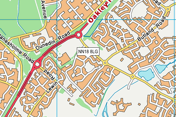 NN18 8LG map - OS VectorMap District (Ordnance Survey)