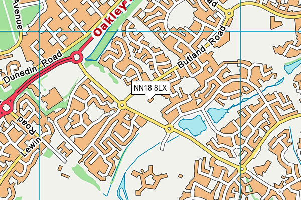 NN18 8LX map - OS VectorMap District (Ordnance Survey)